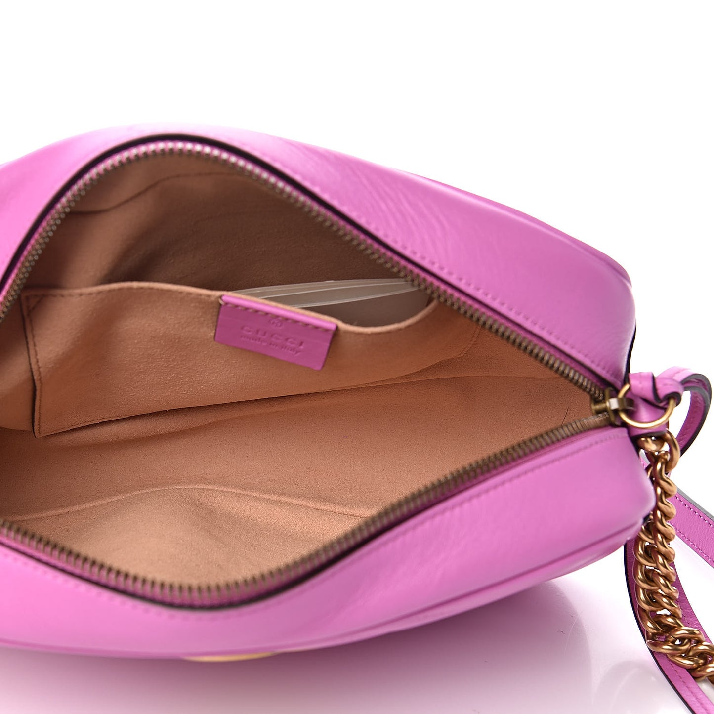 Calfskin Matelasse Small GG Marmont Chain Shoulder Bag Candy Mousse