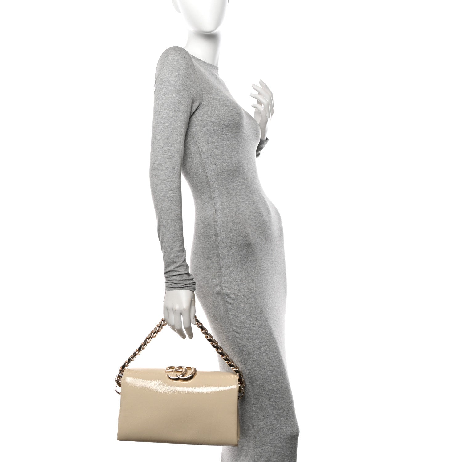 Gucci Skipper Calf Ultralight GG Soft Small Chain Bag Ivory 2 of 11