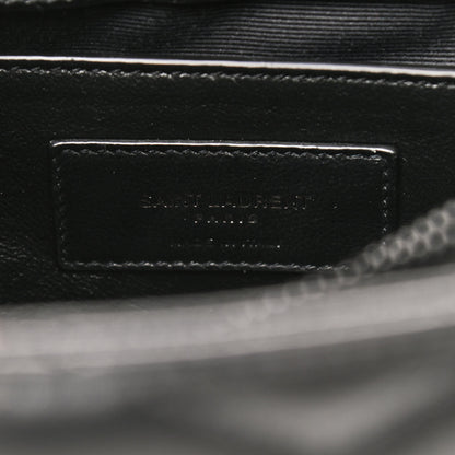 Saint Laurent Calfskin Y Quilted Monogram Small Loulou Chain Satchel Black 7 of 9