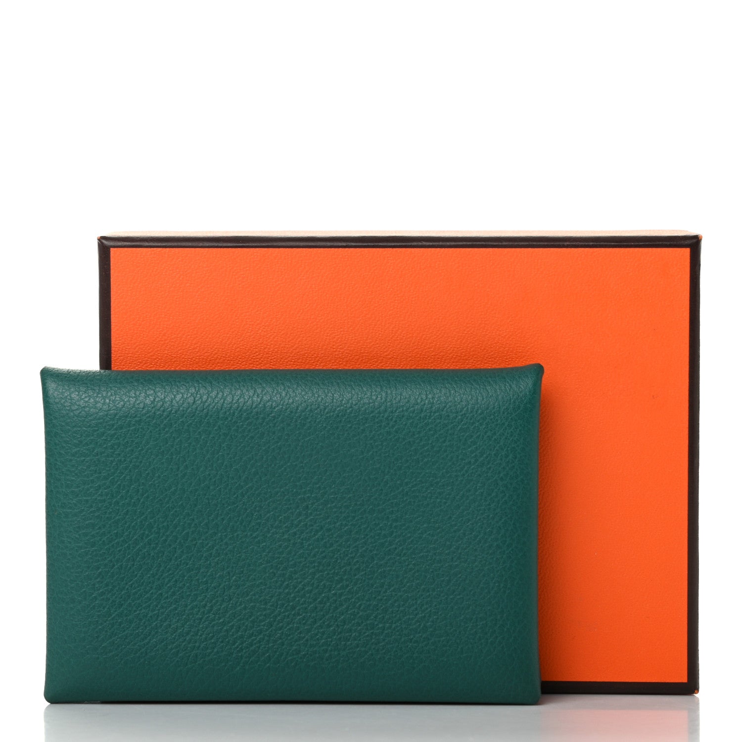 Hermes Evercolor Calvi Verso Card Case Malachite Bleu Atoll 7 of 7