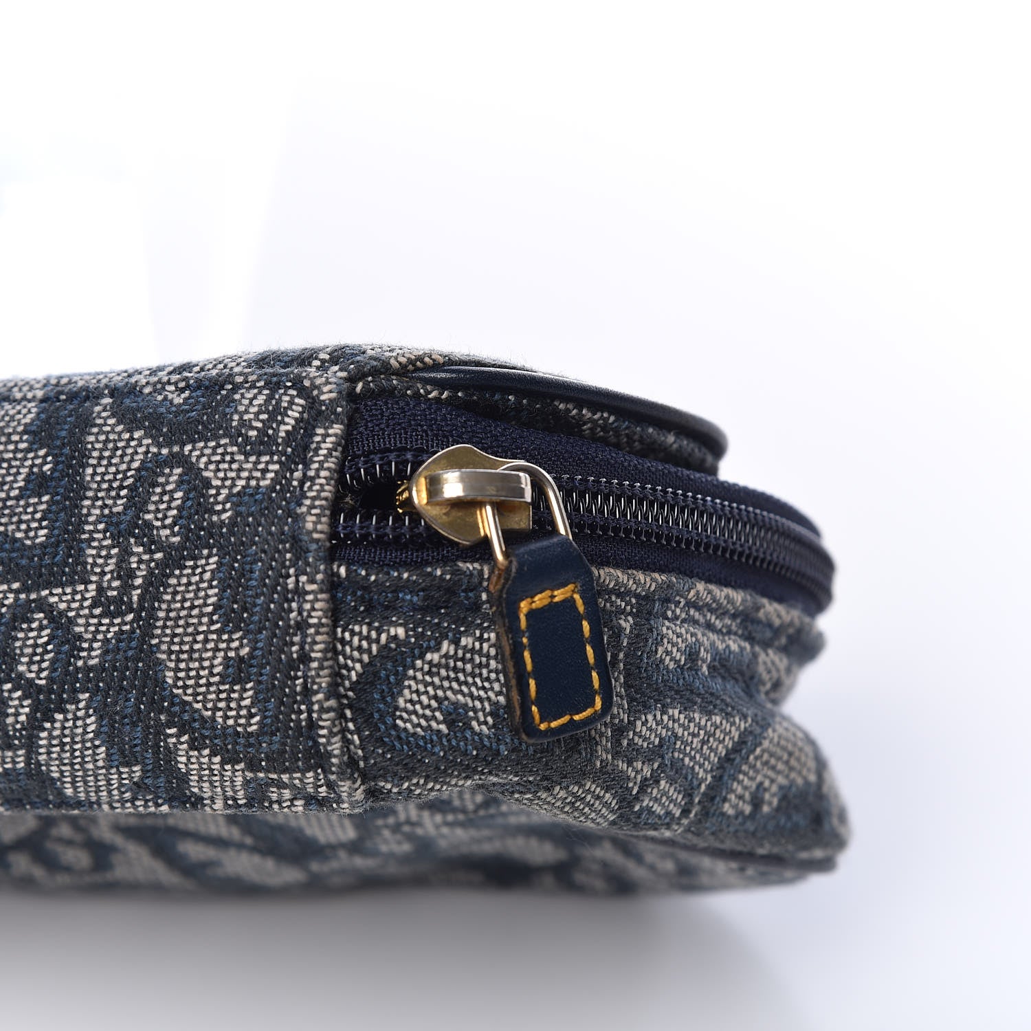 Christian Dior Monogram Mini Saddle Zip Pouch Navy Blue 10 of 12