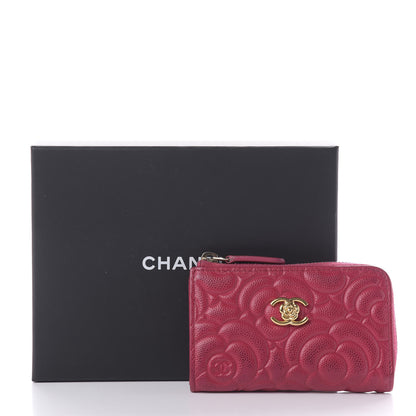 Chanel Caviar Camellia Embossed Key Holder Case Fuchsia 8 of 8
