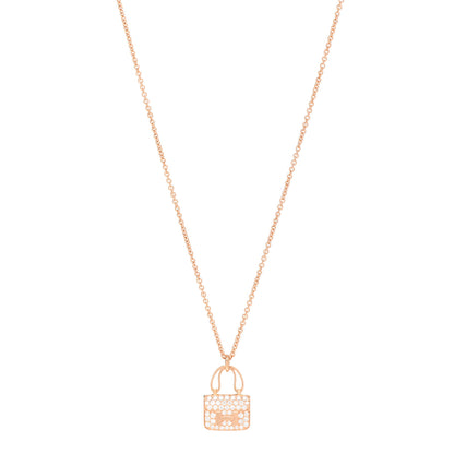 Hermes 18K Rose Gold Diamond Constance Amulettes Pendant Necklace 1 of 6