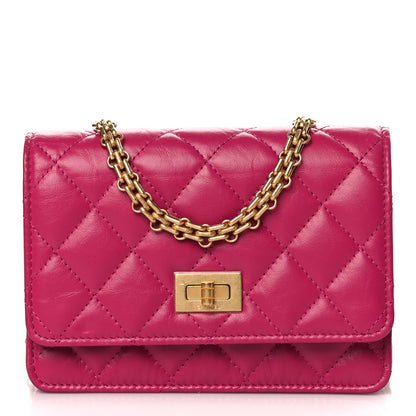 Chanel Aged Calfskin Quilted Mini Reissue Wallet On Chain WOC Fuchsia 1 of 10