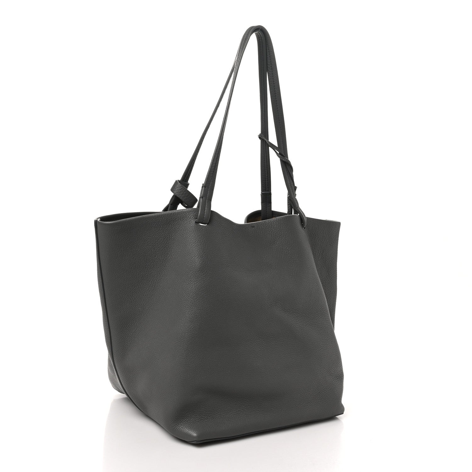 The Row Grained Calfskin Park Tote Three Charcoal 4 of 10