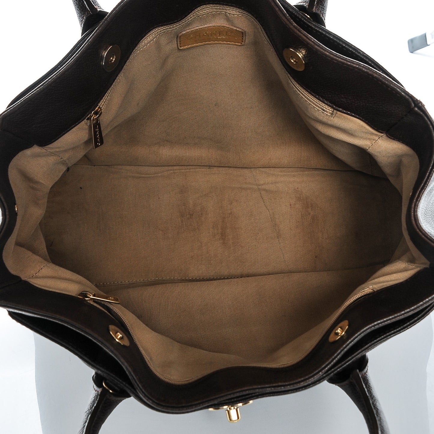 Calfskin Cerf Executive Shopper Tote Brown