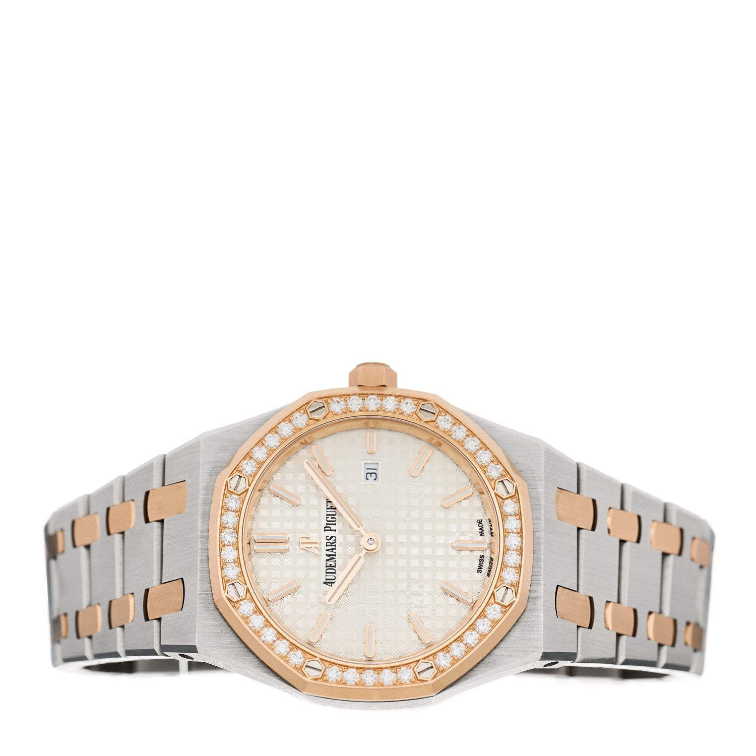 Audemars Piguet Stainless Steel 18K Rose Gold Diamond 33mm Royal Oak Quartz Watch White 67651SR.ZZ.1261SR.01 2 of 5
