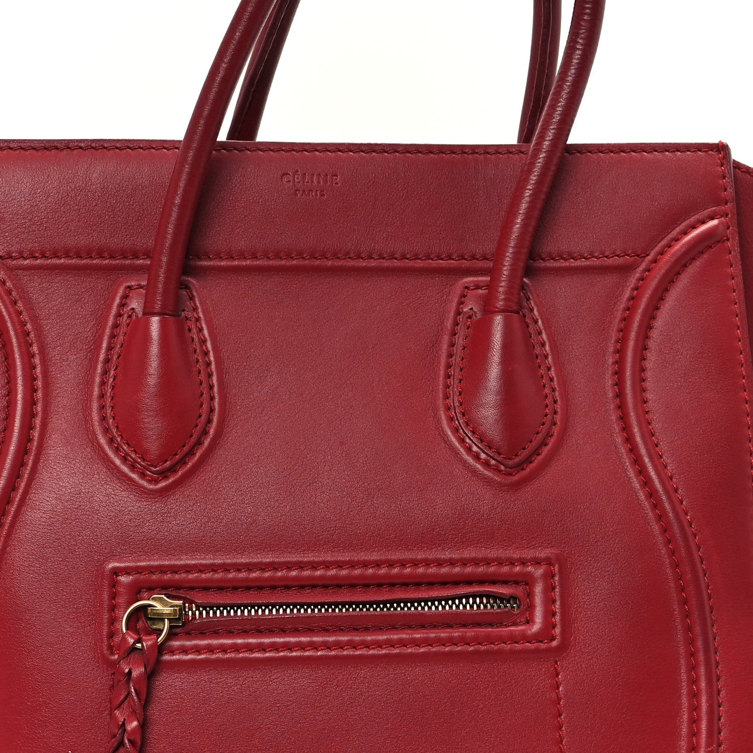 Celine Supple Calfskin Medium Phantom Luggage Red 7 of 12