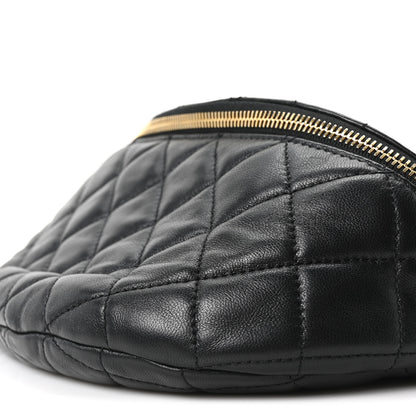 Chanel Lambskin Pearl Quilted CC Belt Bag Black 9 of 9