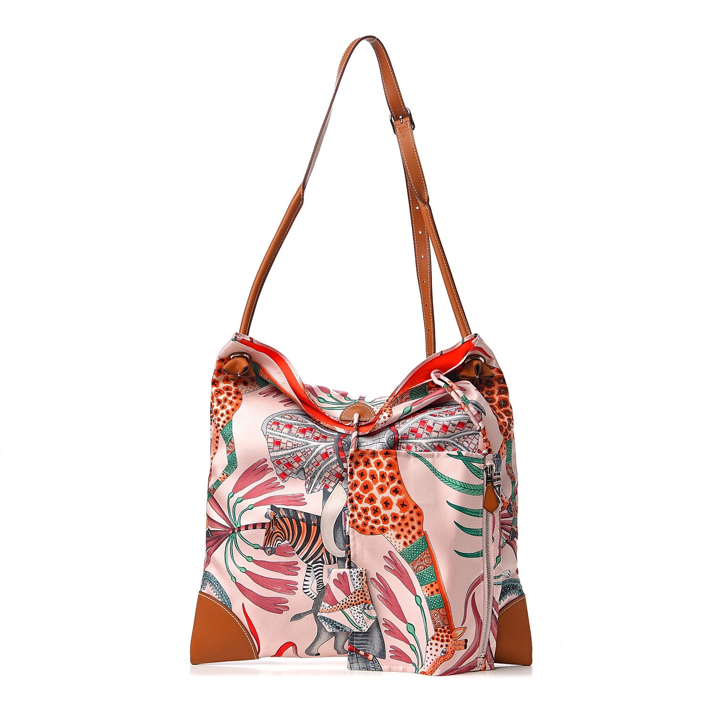Silk La Marche Du Zambeze SilkyCity 33 PM Bag Rose Pale Rouge Vert