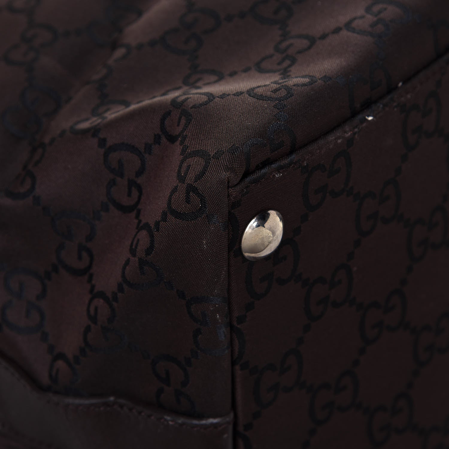 Gucci Nylon Monogram Extra Large Hobo Dark Brown 9 of 15