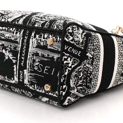 Christian Dior Canvas Embroidered Medium Plan de Paris Lady D-Lite Black White 9 of 9