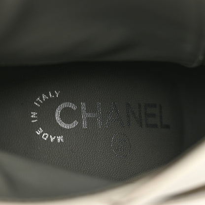 Chanel Calfskin Quilted Cap Toe Boots 37.5 White Black 7 of 12