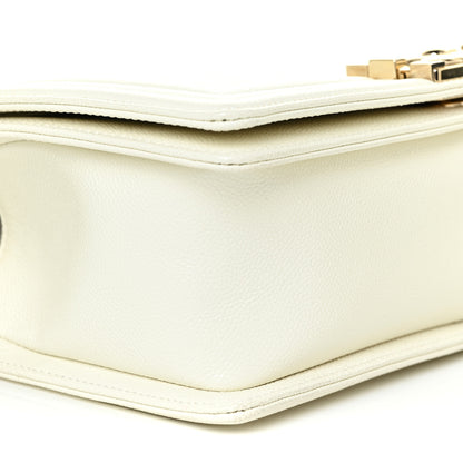 Chanel Caviar Quilted Medium Boy Flap White 8 of 10