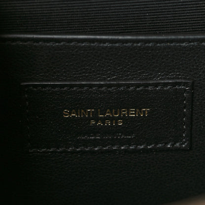 Saint Laurent Grain De Poudre Textured Mixed Matelasse Medium Triquilt Monogram Satchel Dark Beige 6 of 9