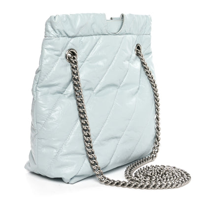 Balenciaga Crushed Calfskin Quilted Crush Small Tote Bag Light Blue 3 of 10
