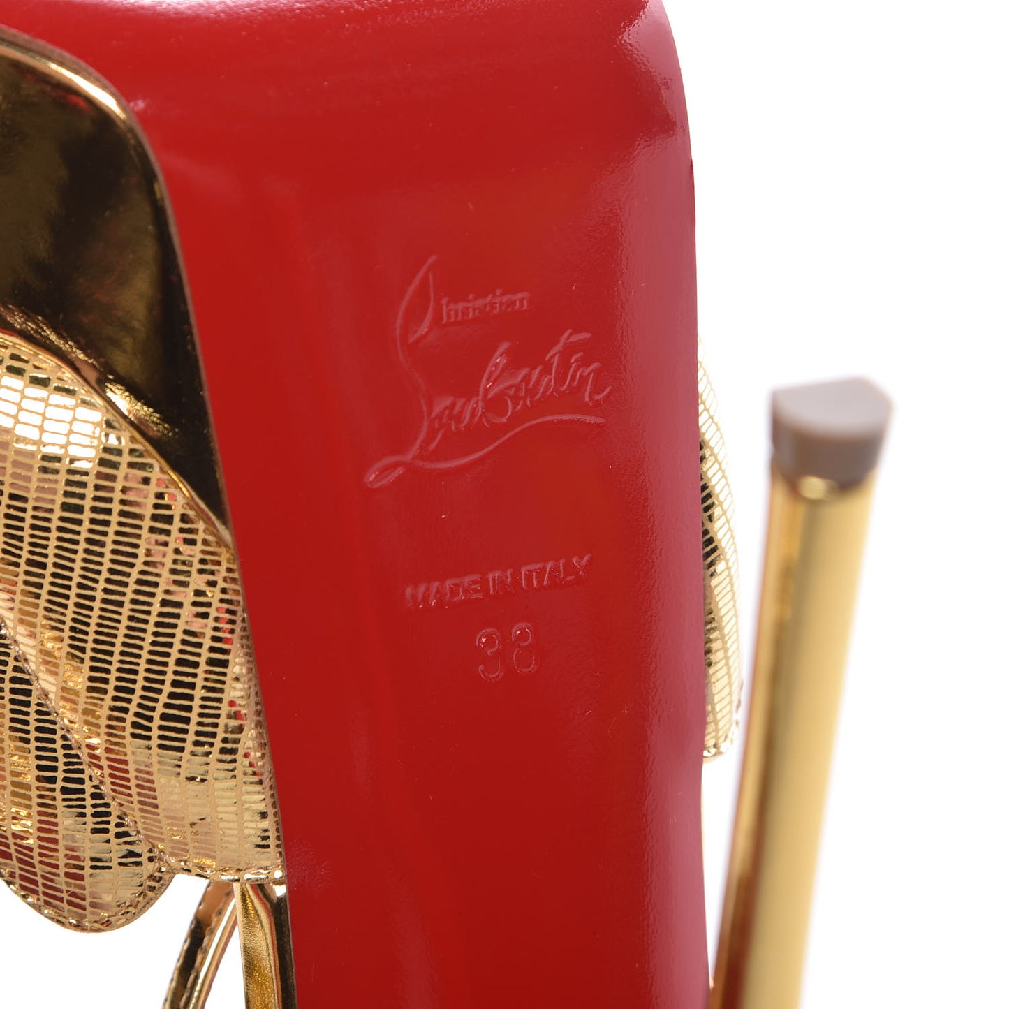 Metallic Laminato Botticella Alta 150 Platform Sandal 38 Gold