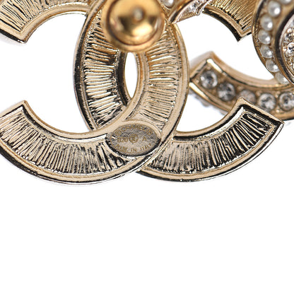 Chanel Pearl Crystal CC Earrings Gold 4 of 4