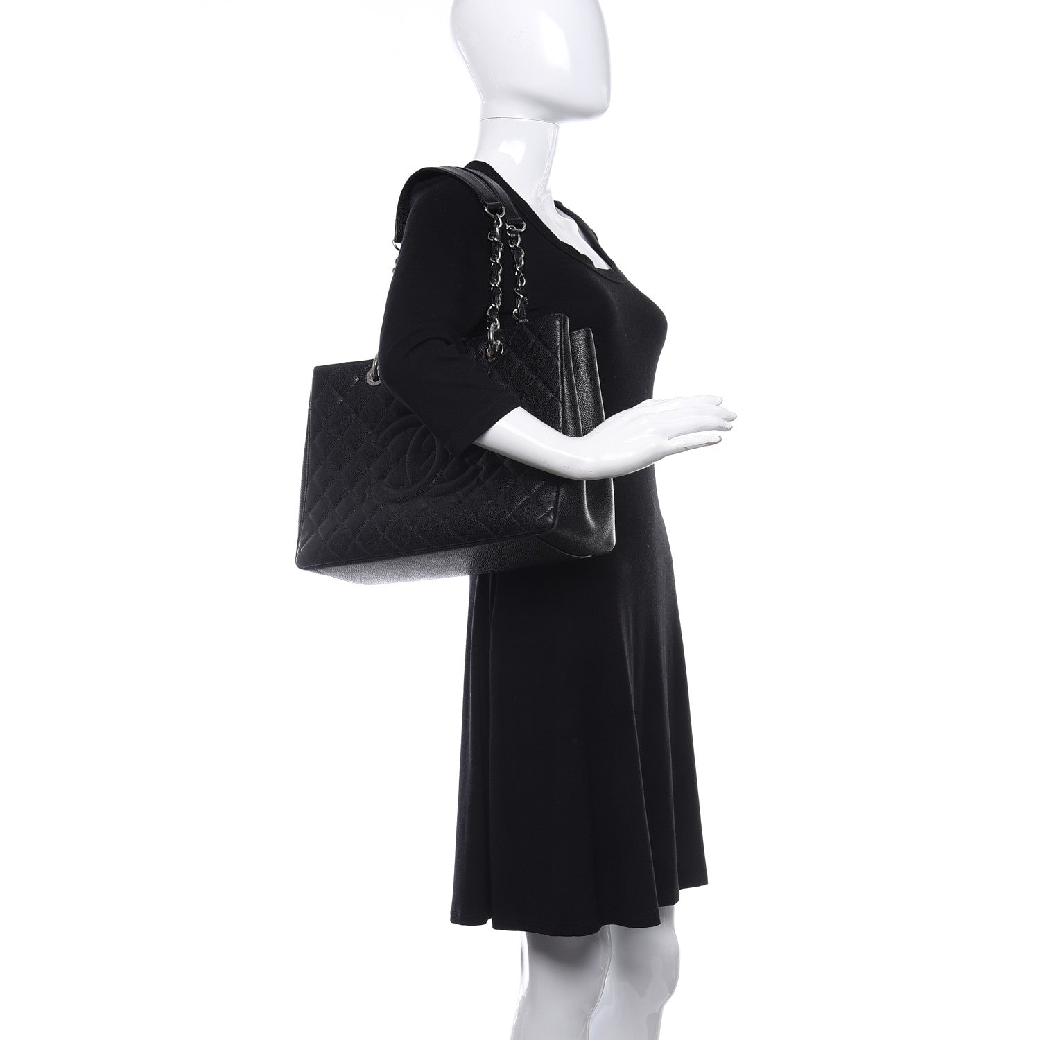 Chanel Caviar Quilted Grand Shopping Tote GST Black 2 of 9