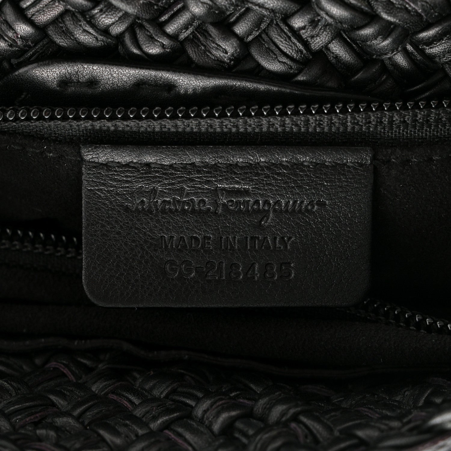 Salvatore Ferragamo Woven Calfskin Gancini Shoulder Bag Black 13 of 19