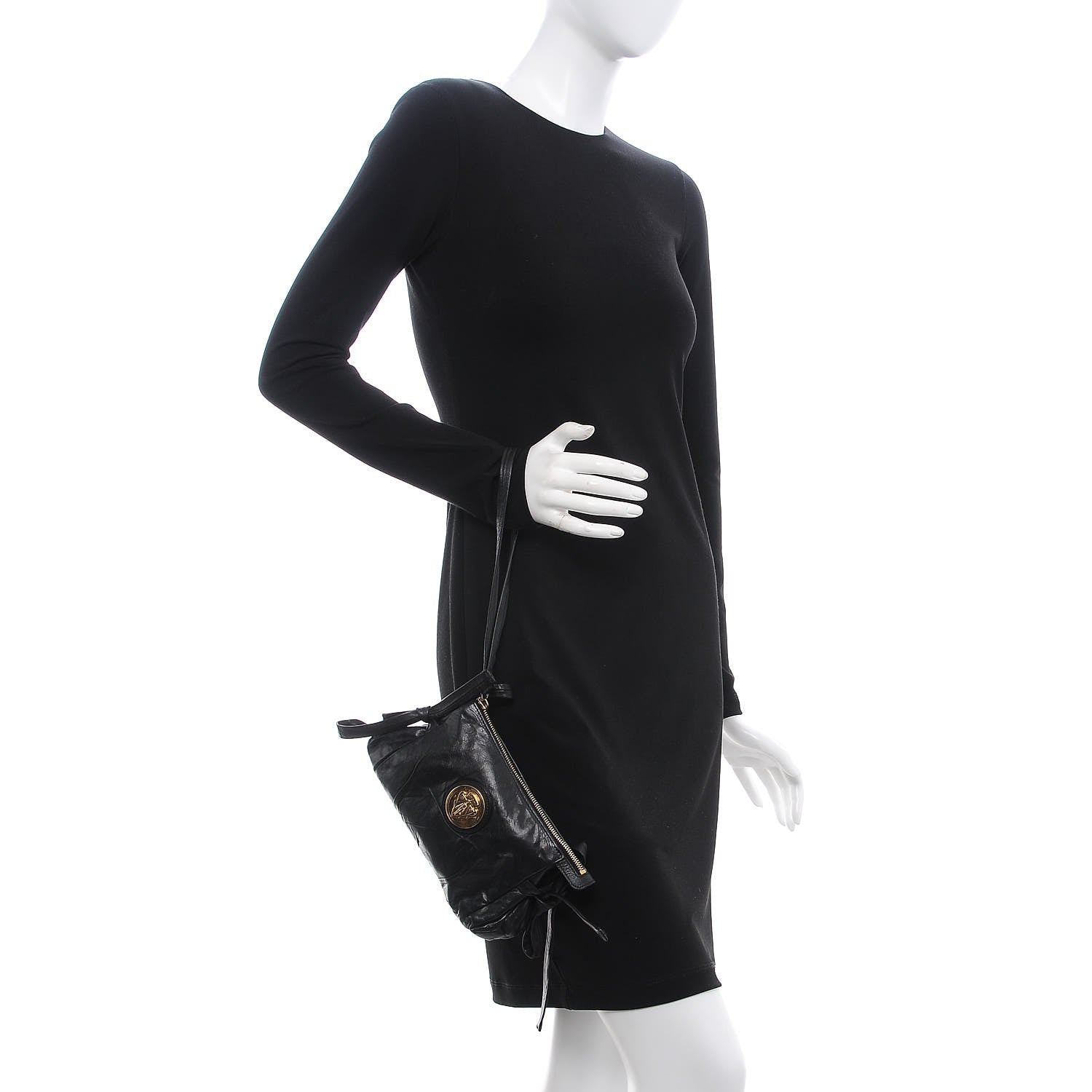 Gucci Calfskin Small Hysteria Clutch Black 2 of 7