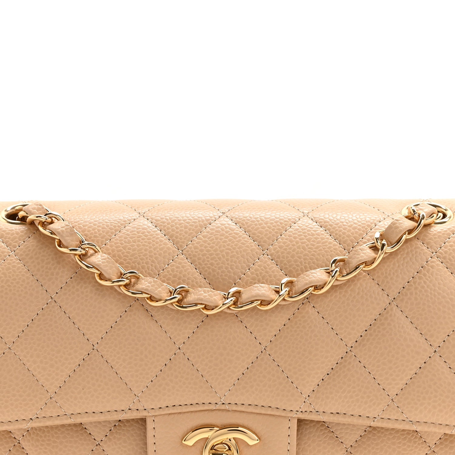 Chanel Caviar Quilted Small Double Flap Beige 8 of 13