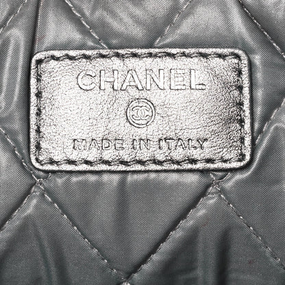 Chanel Metallic Calfskin Quilted Pixel Effect CC Beauty Clutch Silver 6 of 10