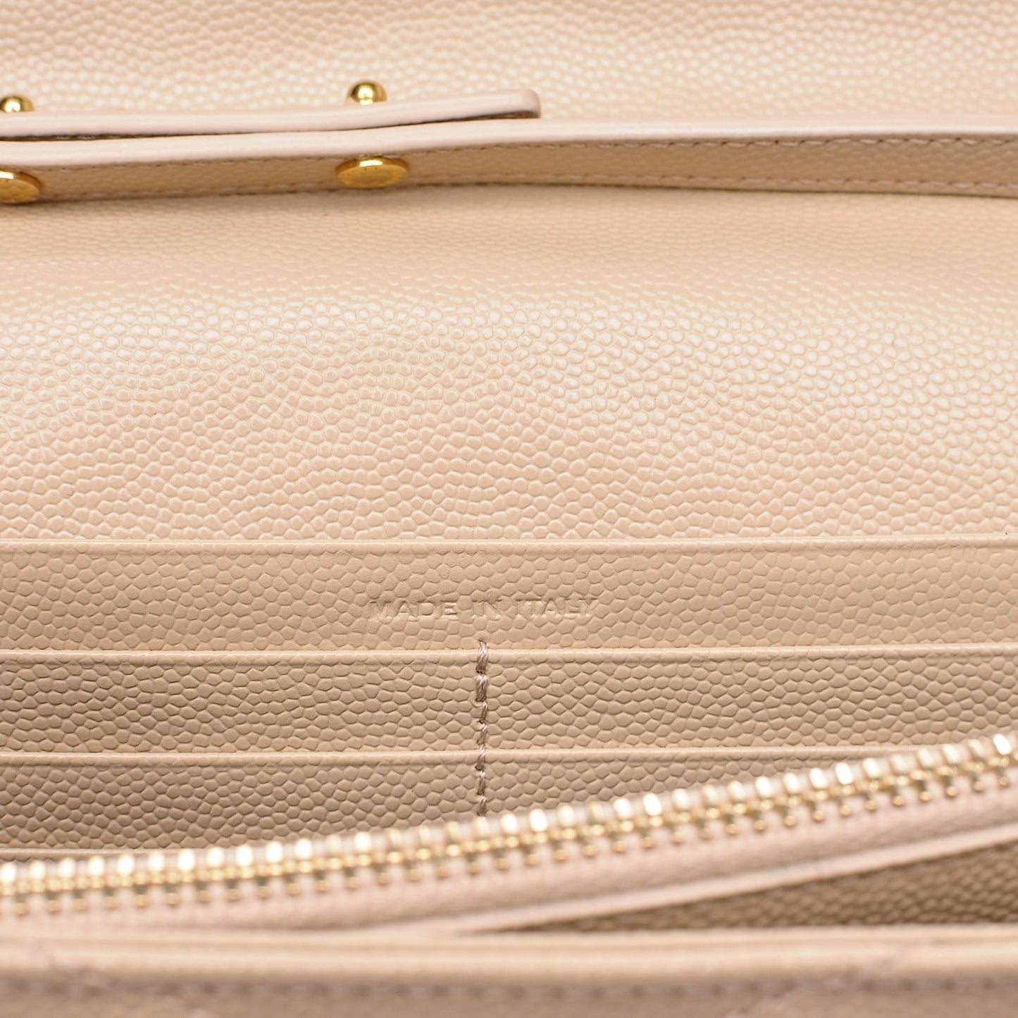 Grain De Poudre Matelasse Chevron Monogram Chain Wallet Nude Powder