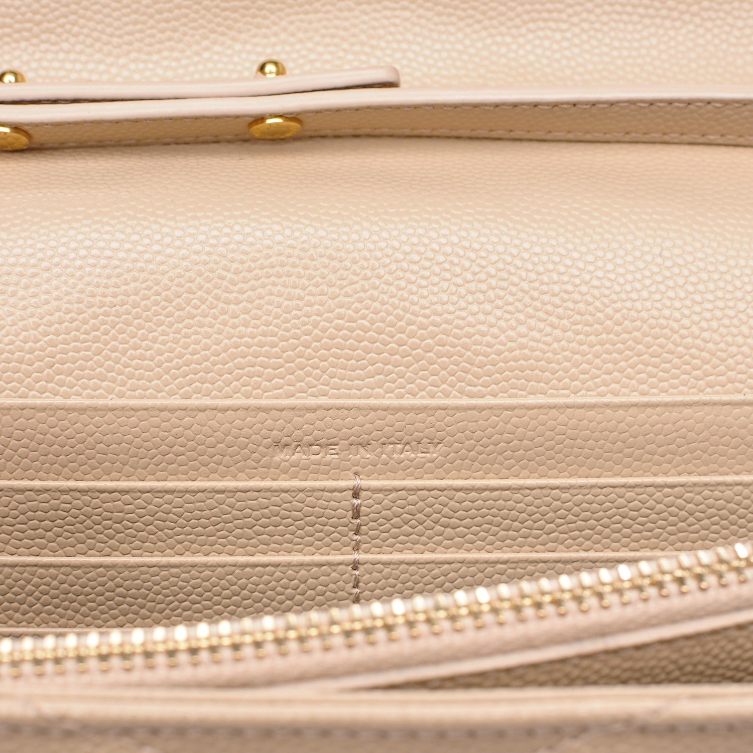Saint Laurent Grain De Poudre Matelasse Chevron Monogram Chain Wallet Nude Powder 7 of 7