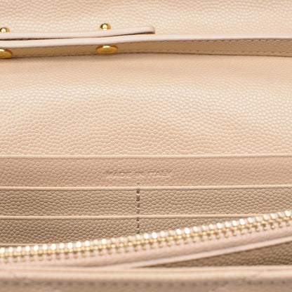 Saint Laurent Grain De Poudre Matelasse Chevron Monogram Chain Wallet Nude Powder 7 of 7