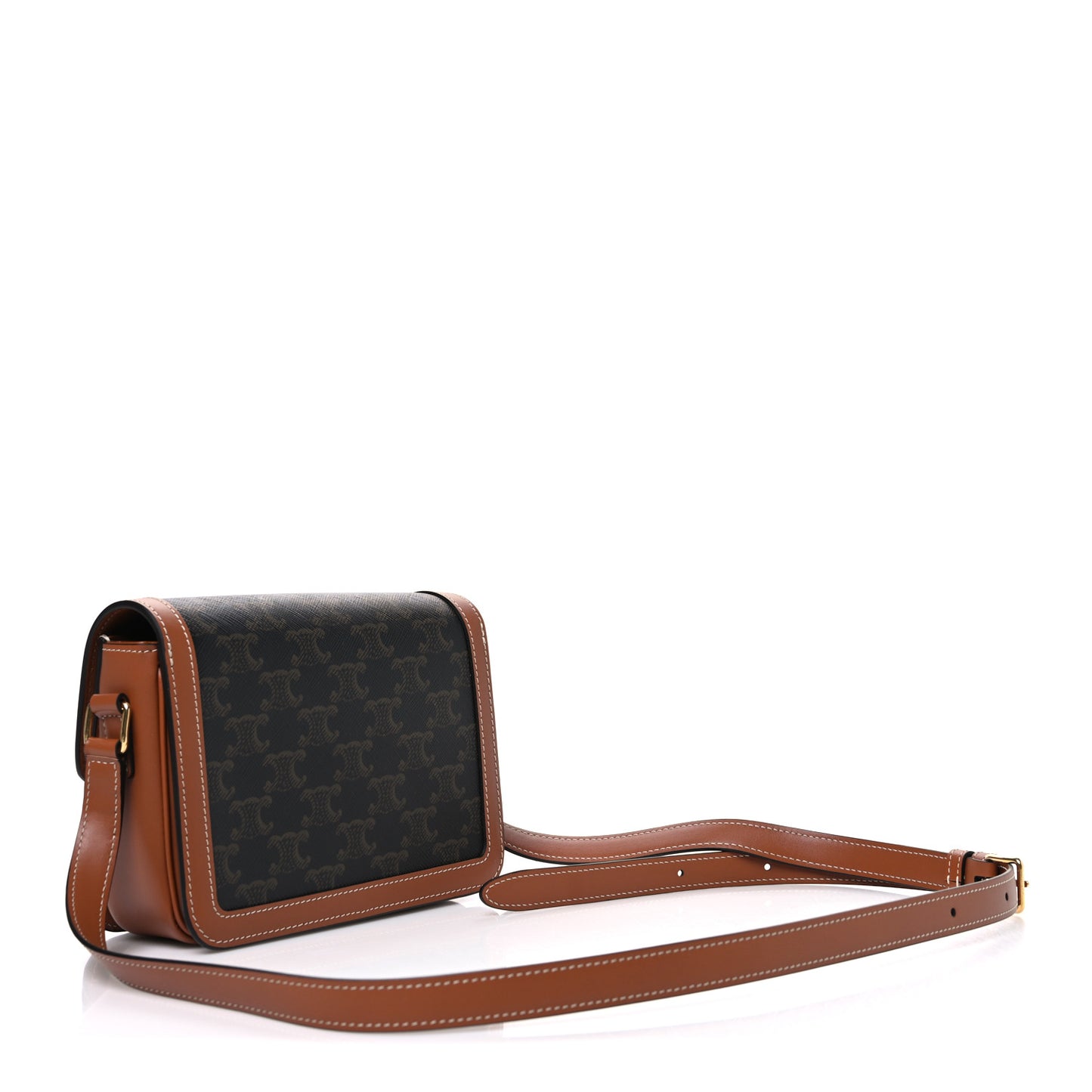 Calfskin Triomphe Canvas Teen Triomphe Bag Tan