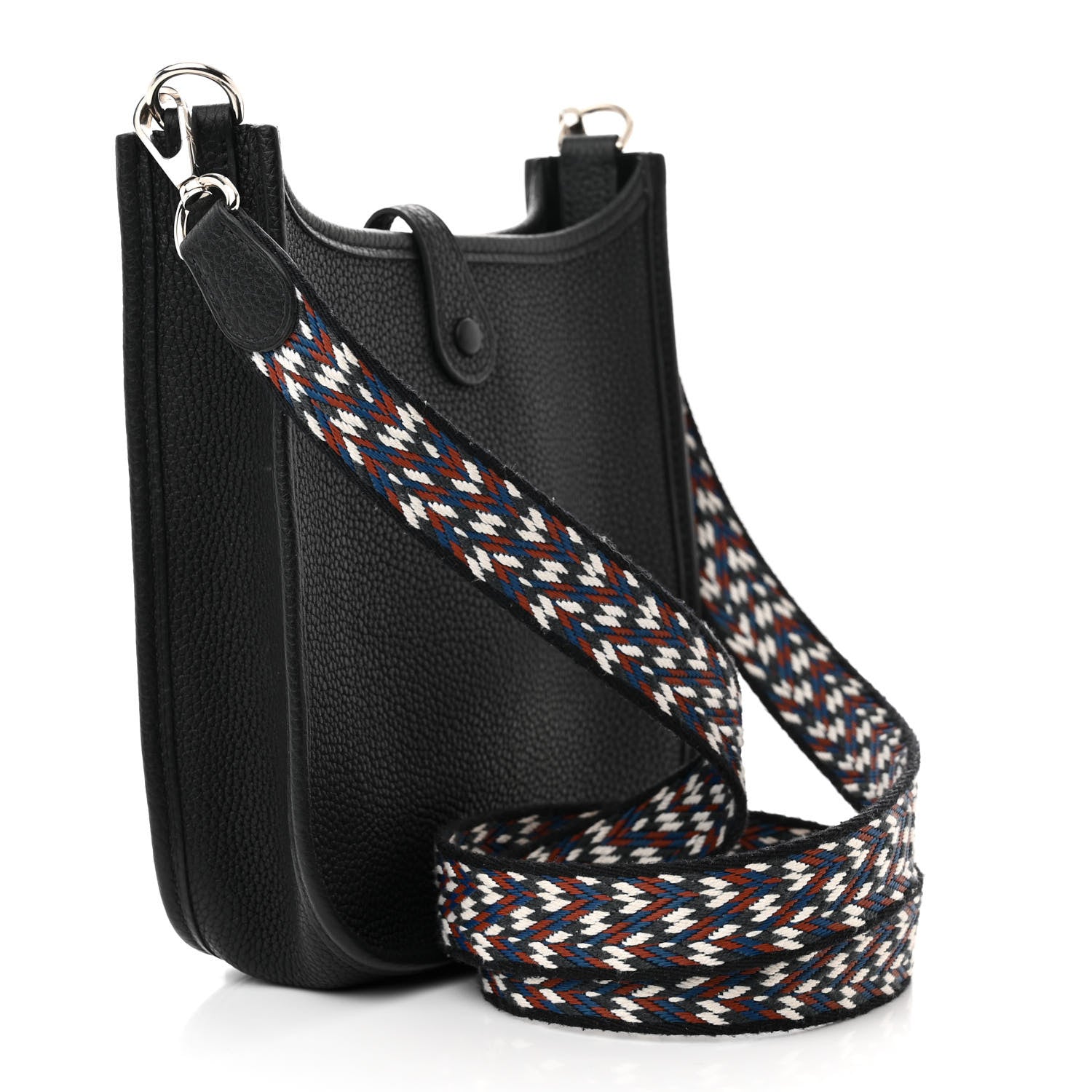Hermes Taurillon Maurice Zigzag Evelyne TPM Black White Deep Blue 3 of 11