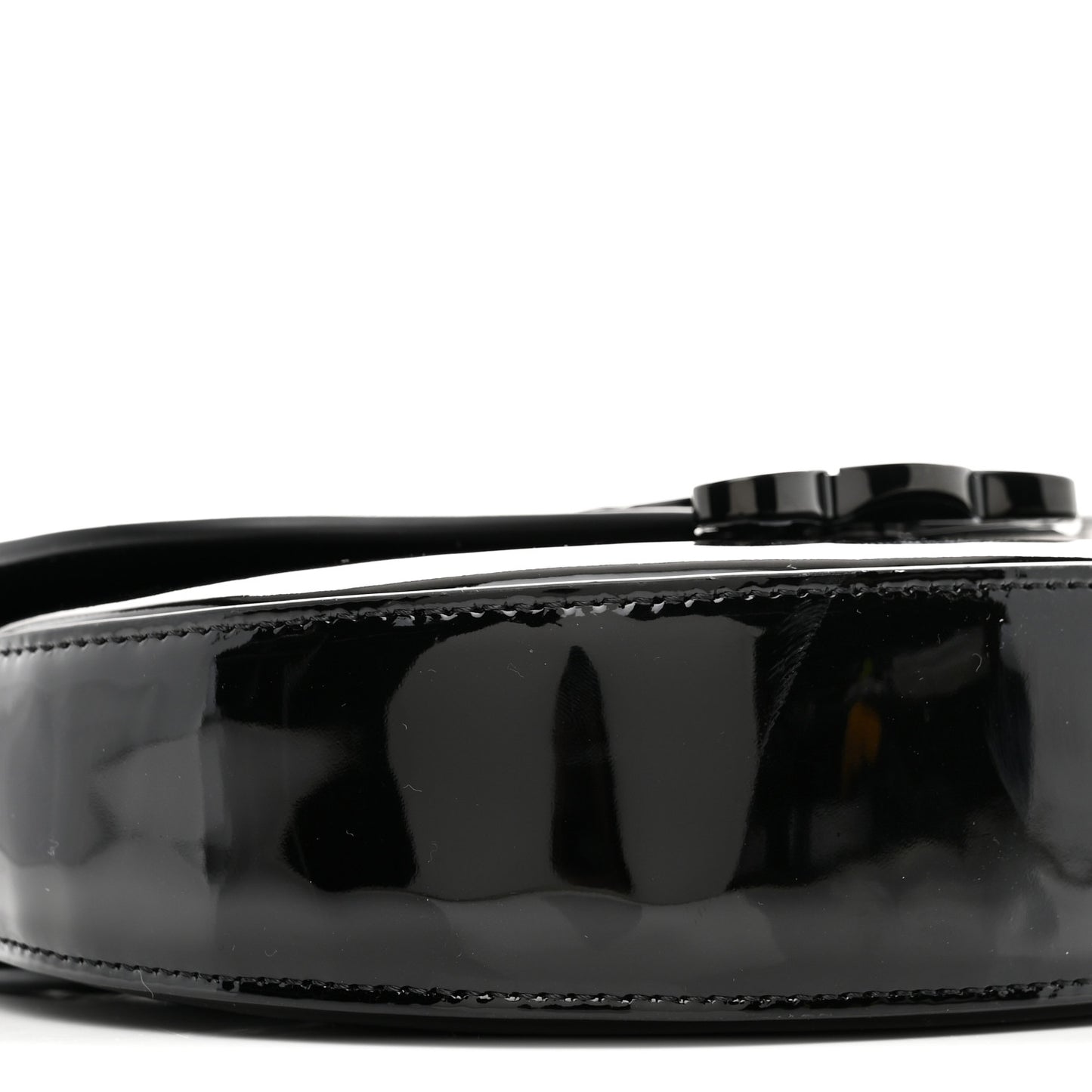 Patent Calfskin Triomphe Small Besace Marley Black