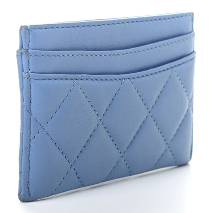 Chanel Lambskin Quilted Card Holder Light Blue 3 of 8