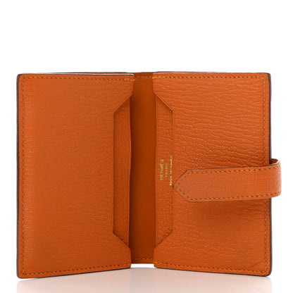 Hermes Chevre Mysore Mini Bearn Wallet Orange 5 of 9