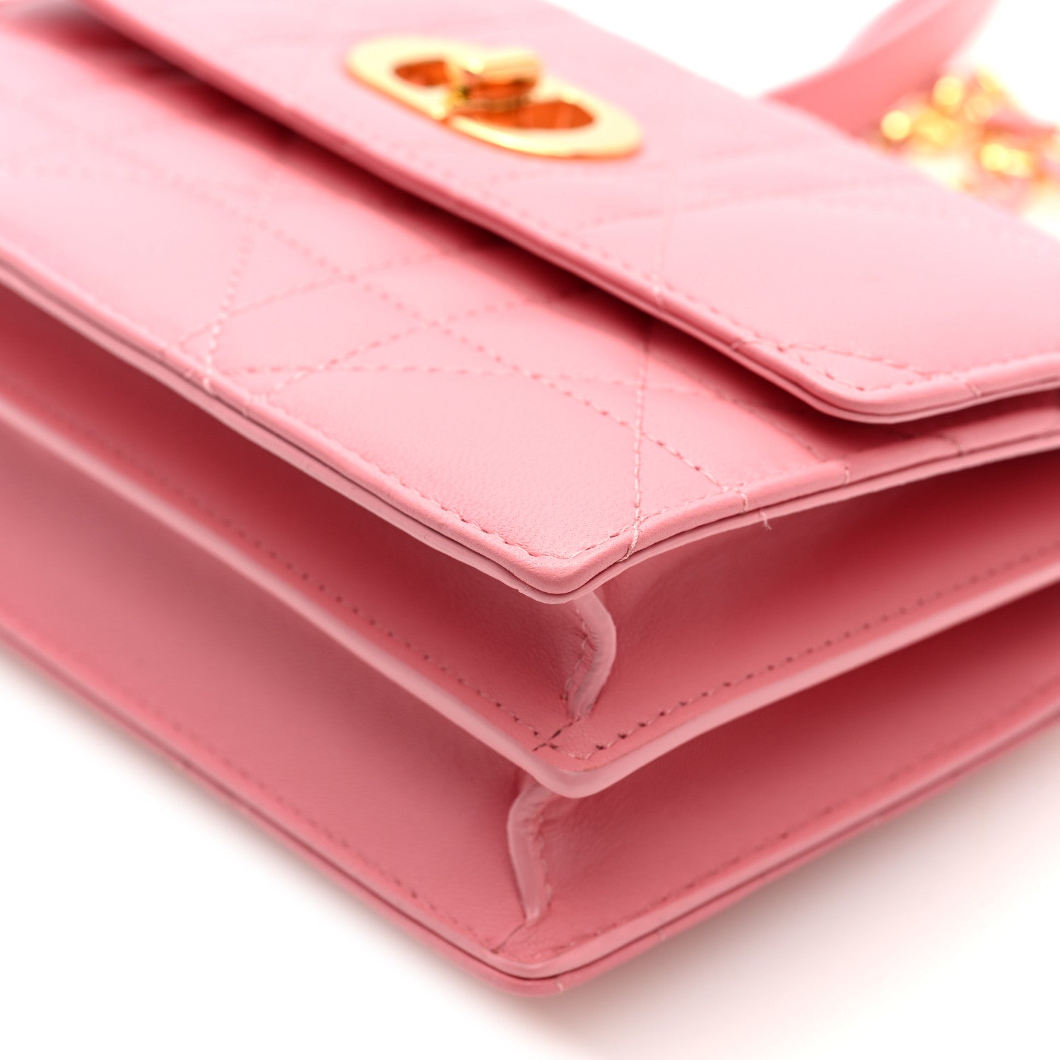 Christian Dior Lambskin Macrocannage Mini Miss Caro Bag Pink