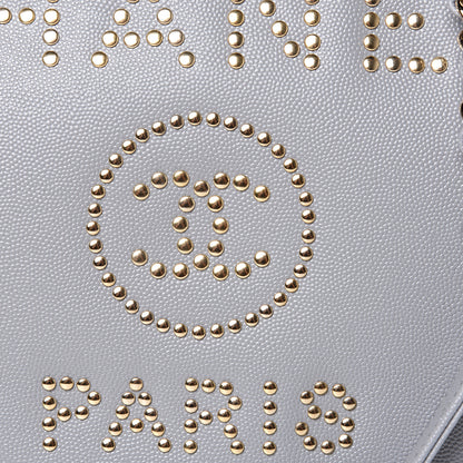 Chanel Caviar Studded Medium Deauville Tote Grey 7 of 9