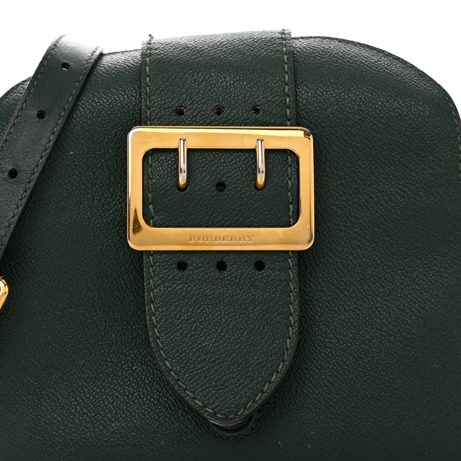 Burberry Soft Grain Calfskin Small Buckle Zip Bag Green 8 of 17
