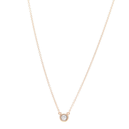 Tiffany 18K Rose Gold Diamond .17ct Elsa Peretti Diamonds by the Yard Pendant Necklace 1 of 5