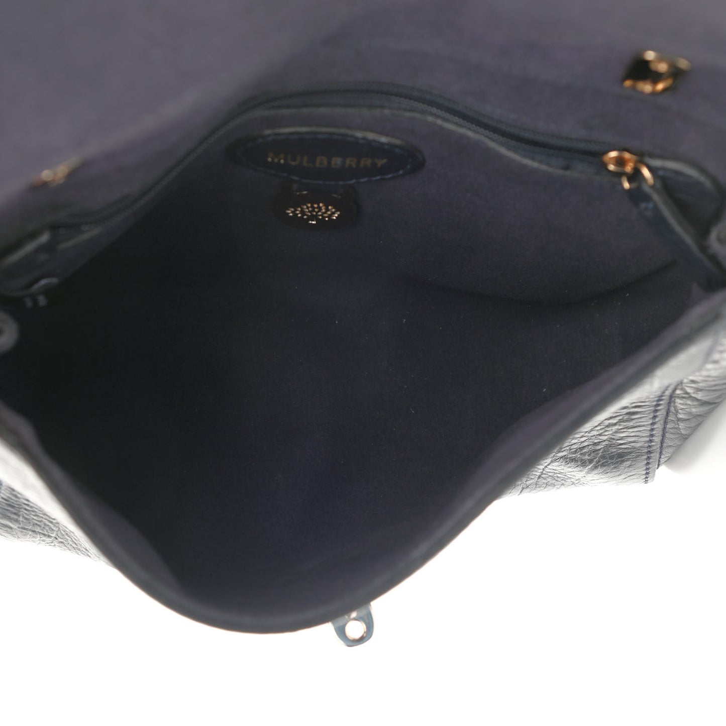Nappa Crocodile Embossed Small Lily Flap Midnight Blue