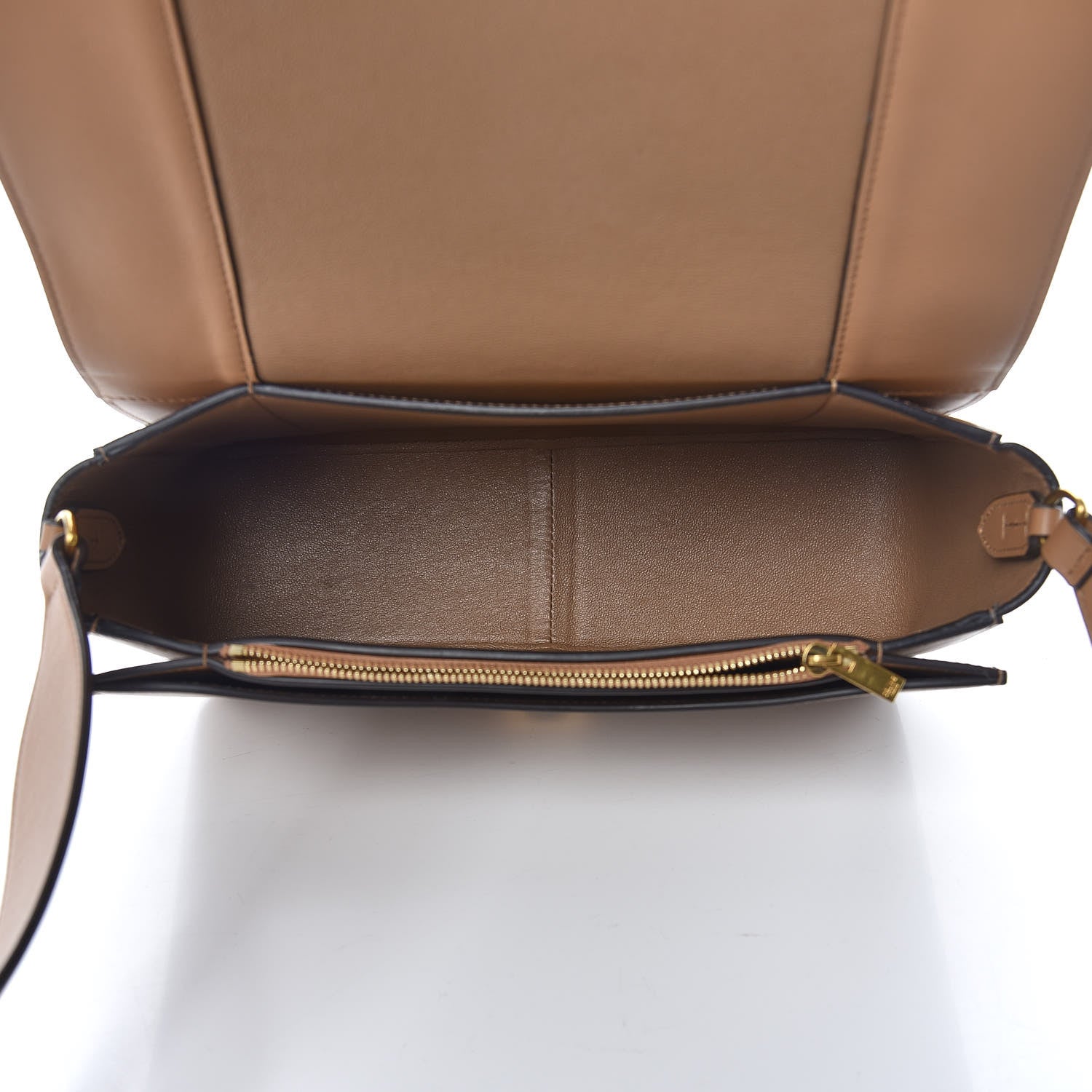 Celine Shiny Smooth Calfskin Medium Frame Shoulder Bag Tan Optic White 5 of 10