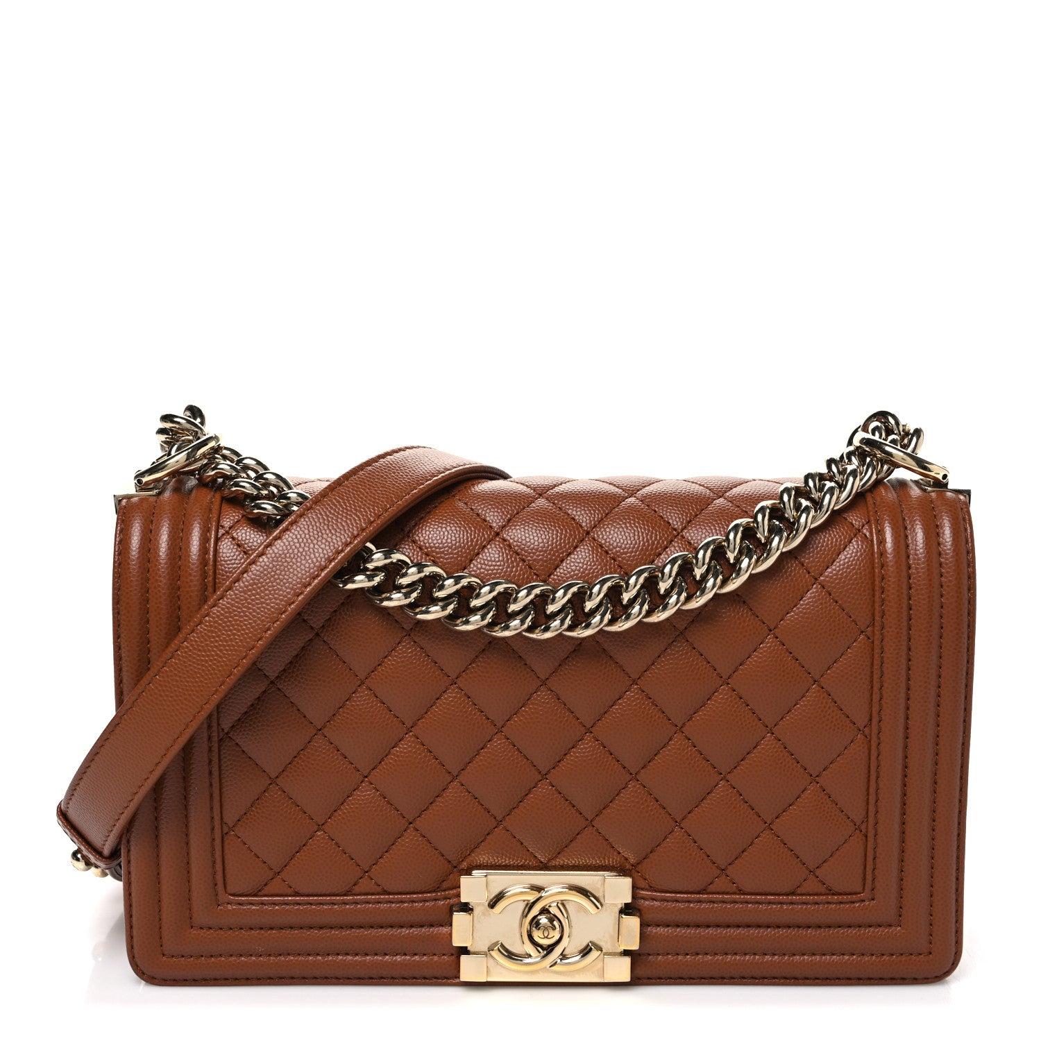 Chanel Caviar Quilted Medium Boy Flap Brown 1 of 11