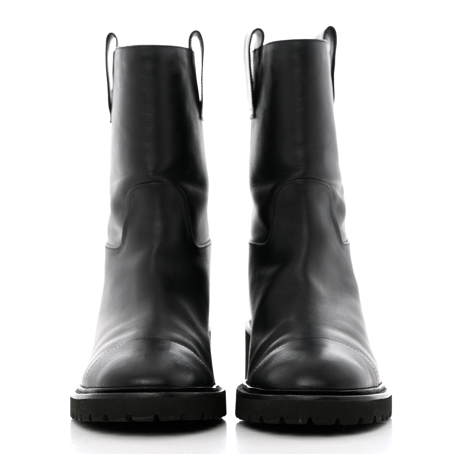 Calfskin CC Ankle Boots 38.5 Black