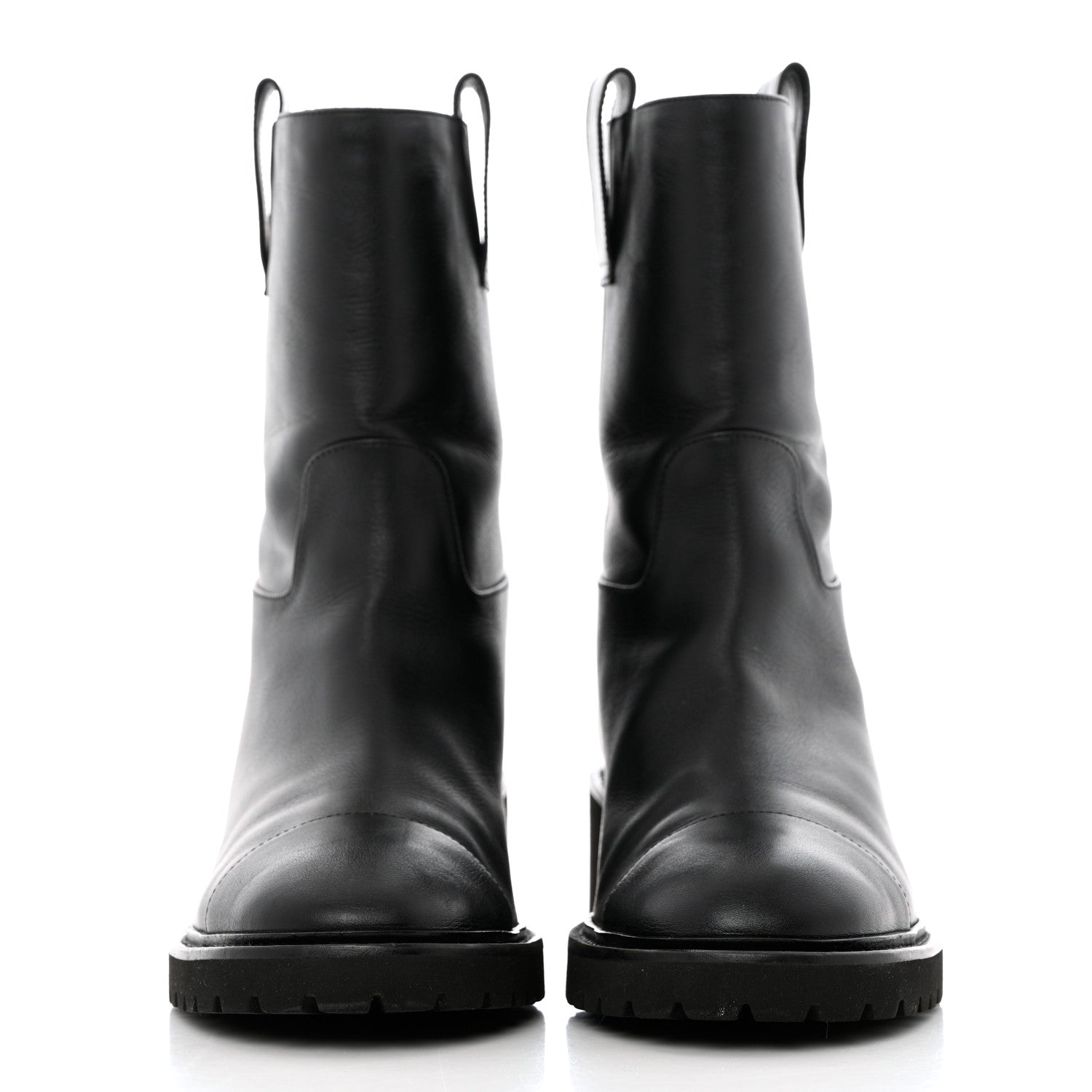 Chanel Calfskin CC Ankle Boots 38.5 Black 2 of 10