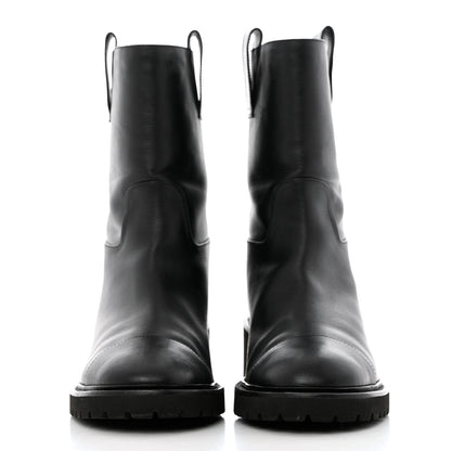 Chanel Calfskin CC Ankle Boots 38.5 Black 2 of 10