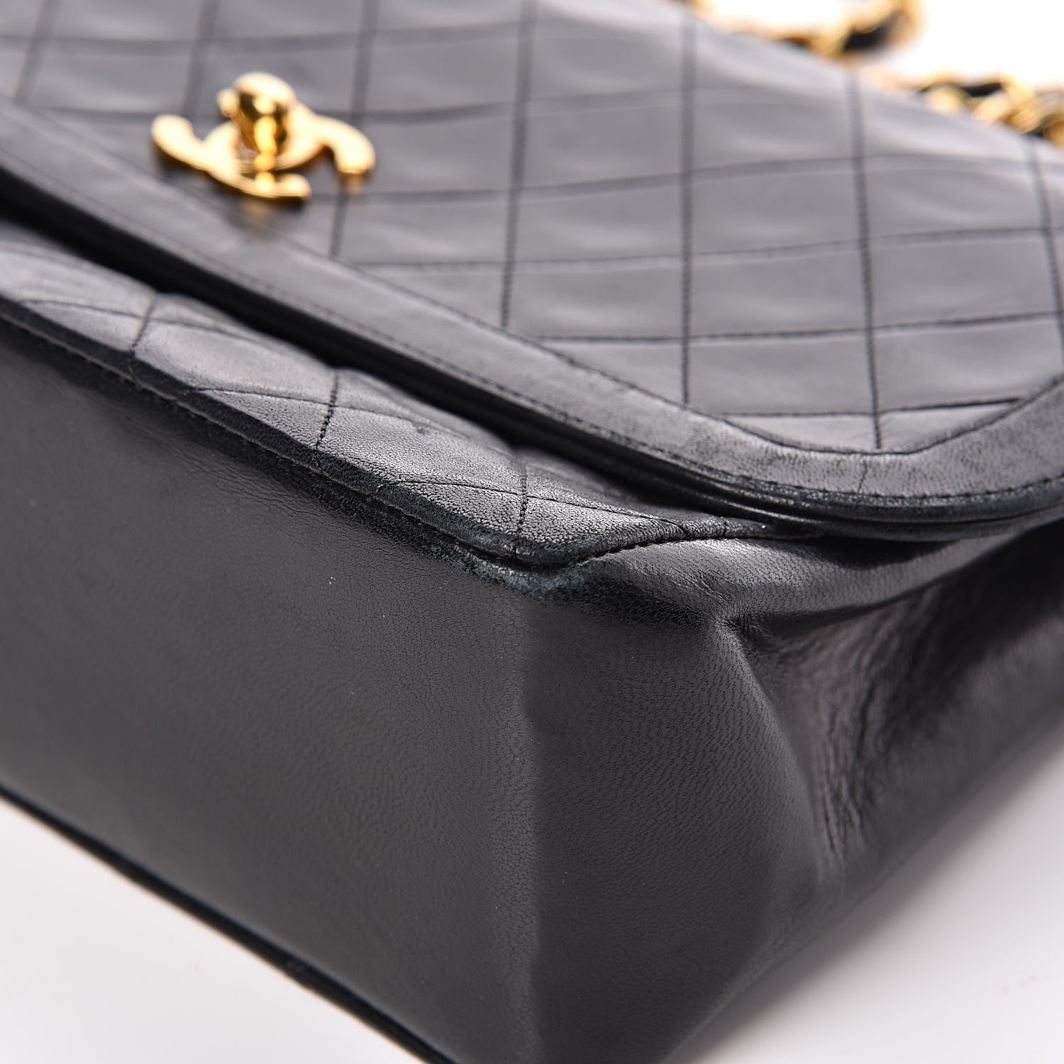 Chanel Lambskin Quilted Medium Single Flap Black 12 of 15
