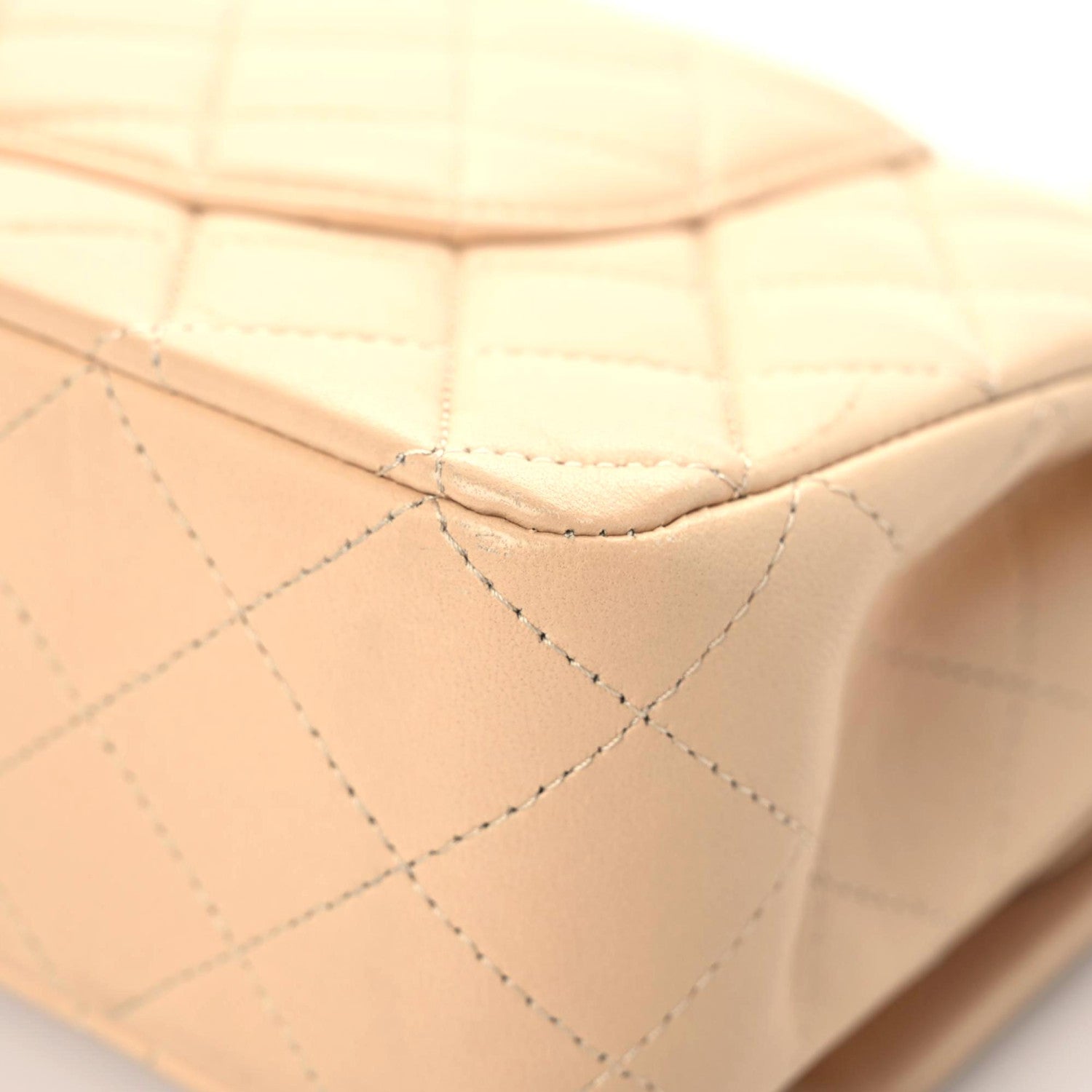 Chanel Lambskin Quilted Medium Double Flap Beige 7 of 14