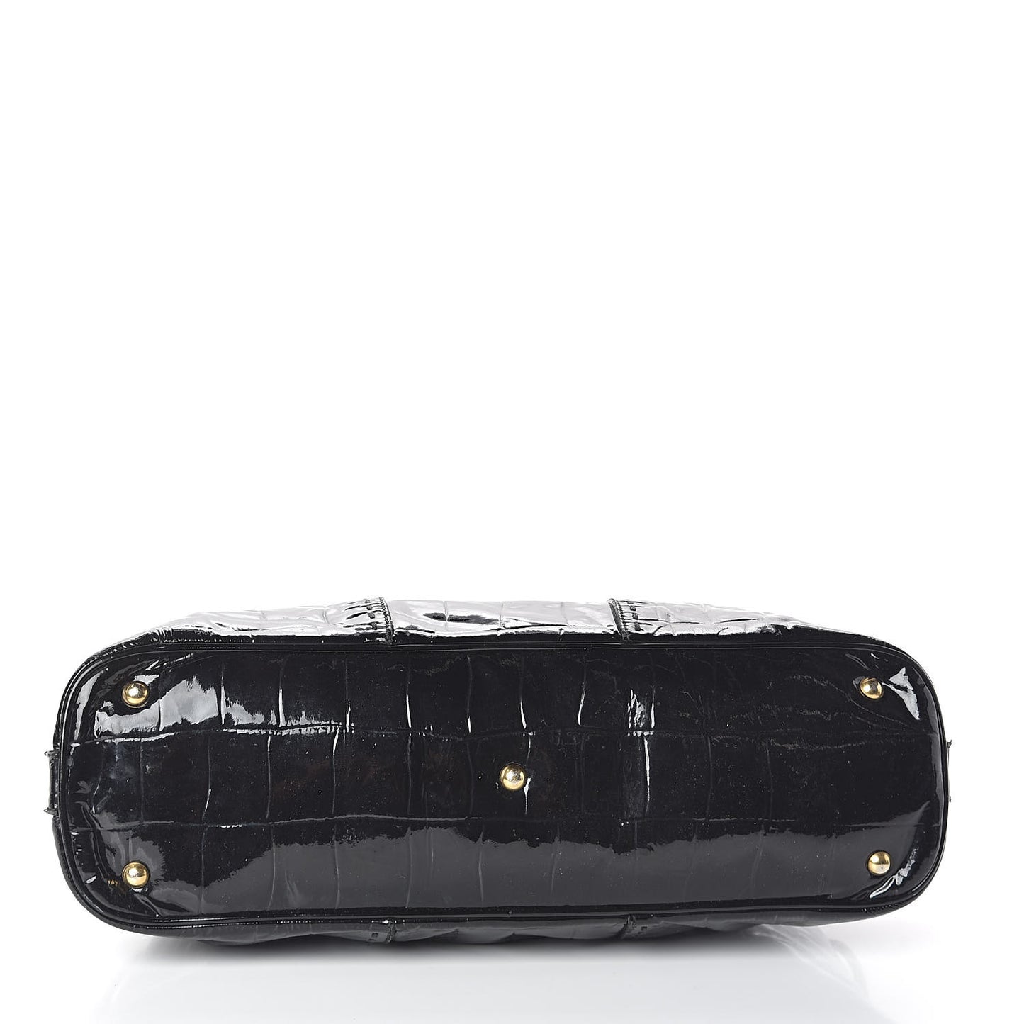 Crocodile Embossed Patent Large Muse Black