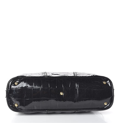 Saint Laurent Crocodile Embossed Patent Large Muse Black 8 of 15