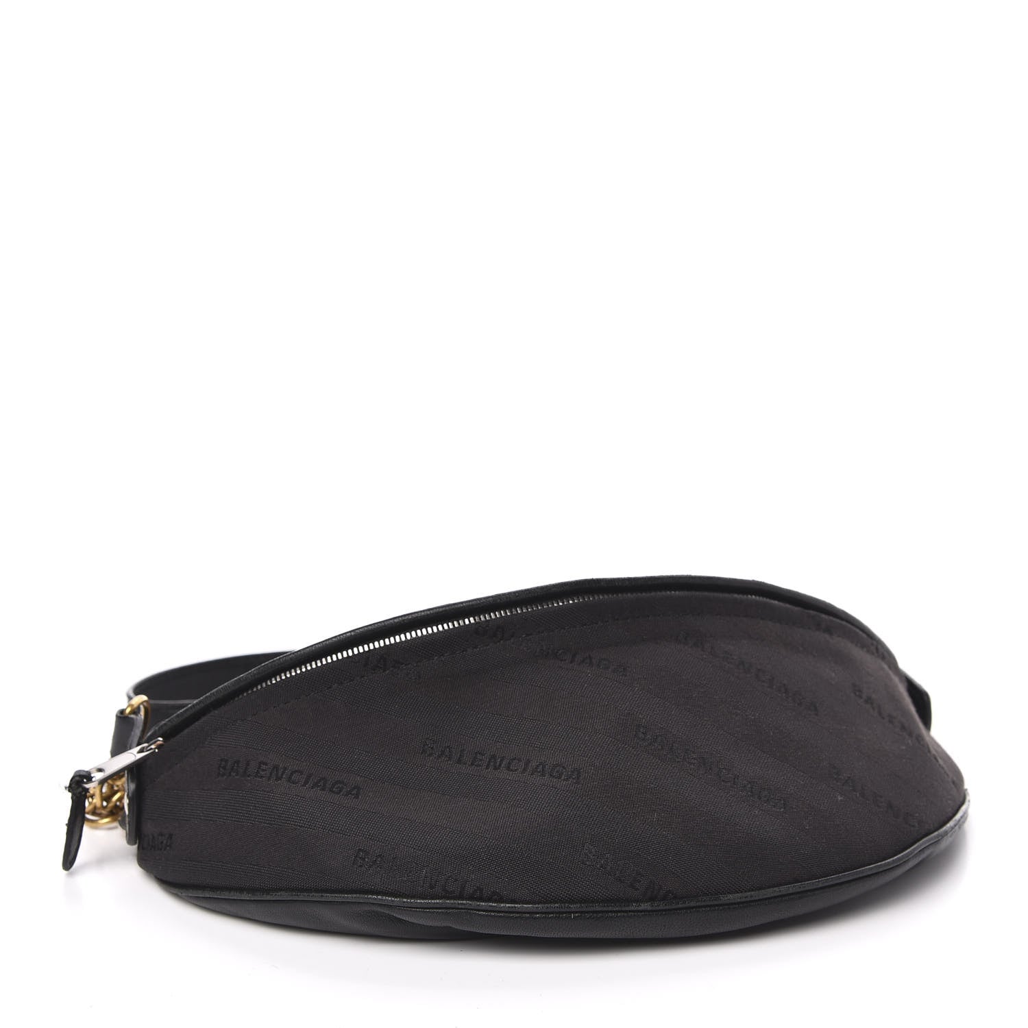 Balenciaga Canvas Jacquard Diagonal Allover Logo XS Souvenir Belt Bag Black 4 of 11